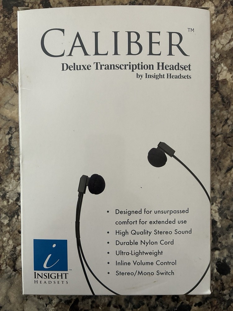 Caliber 3.5 mm Headset for Computer Transcribing Transcription