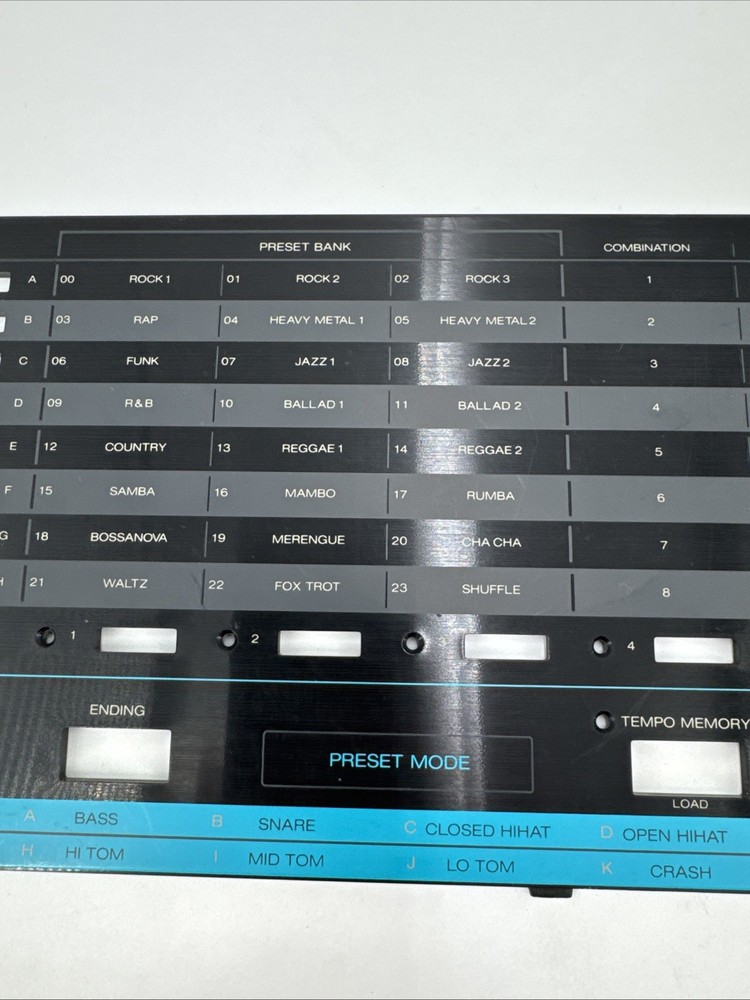 Korg DDD-5 Dynamic Digital Drum Machine Replacement Front Panel Part.