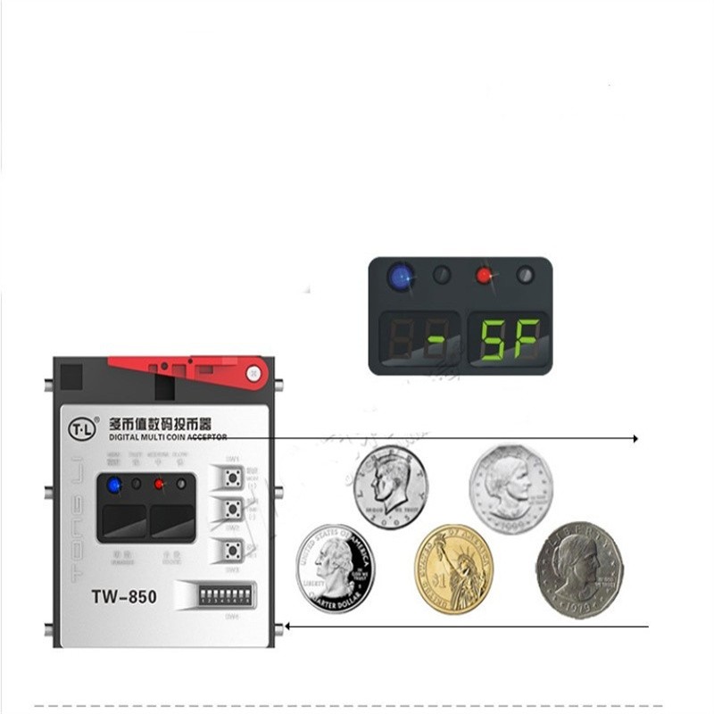 DC12V TW-850 Top Entry Multi Digital Coin Acceptor Selector for Vending Machine
