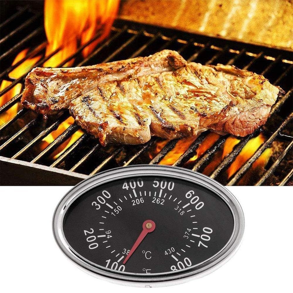 1PC Black Grill Lid Thermometer Heat Indicator Replacement for Master...