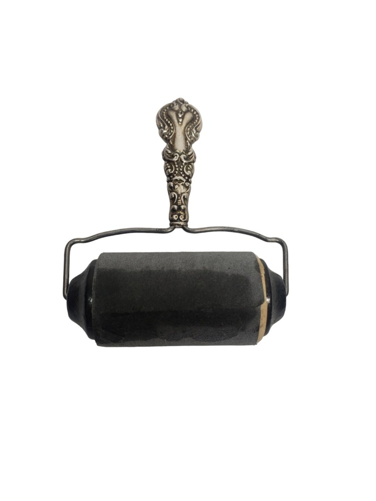 Antique Ink Blotter Roller Sterling Silver Embossed Handle