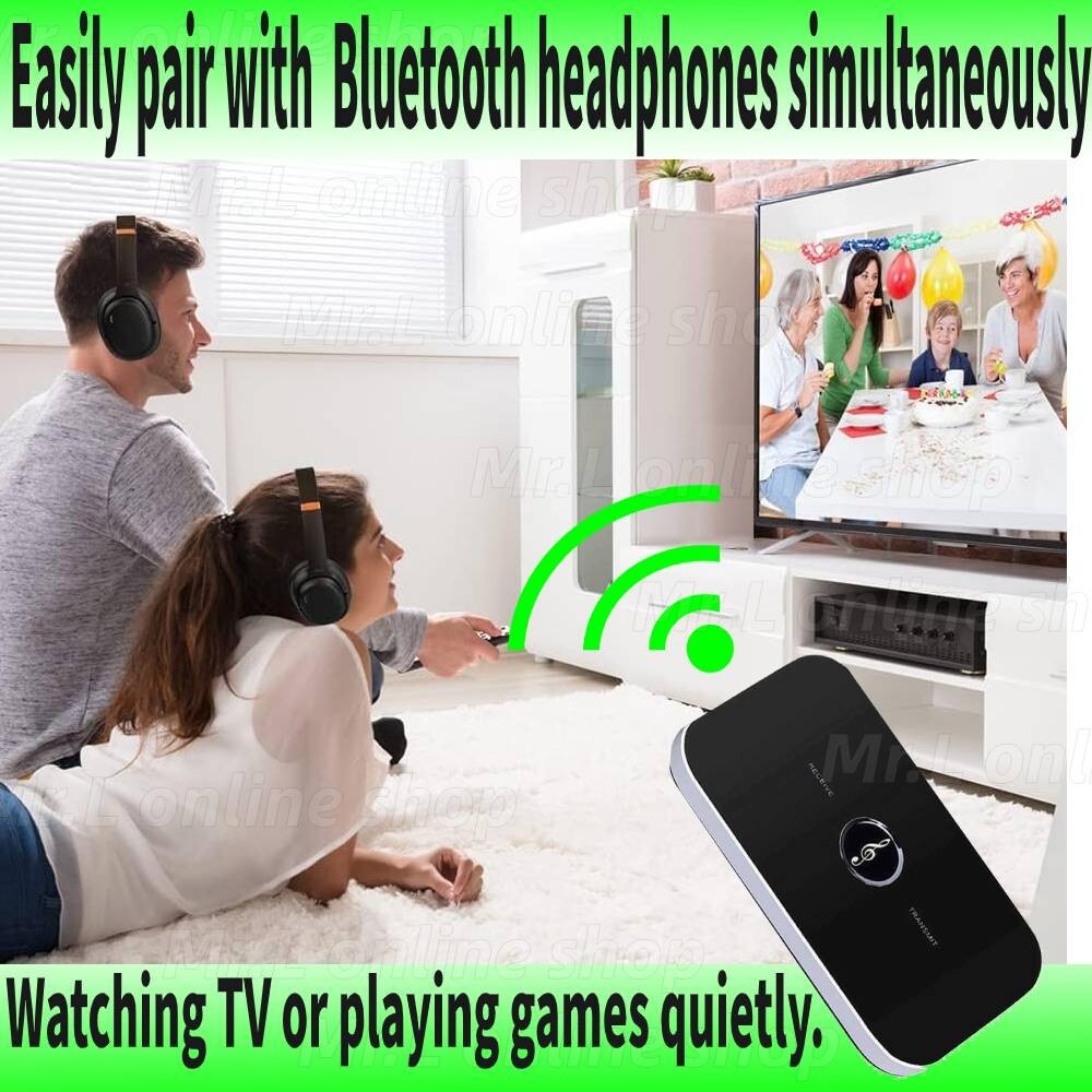 Bluetooth 5.0 Transmitter Receiver 2 IN 1 Wireless Audio 3.5mm Jack Aux Adapter