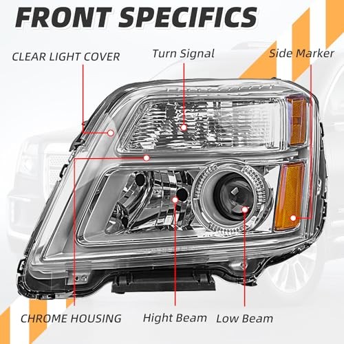 Headlight Assembly Compatible with GMC Terrain 2010 2011 2012 2013 2014 2015,