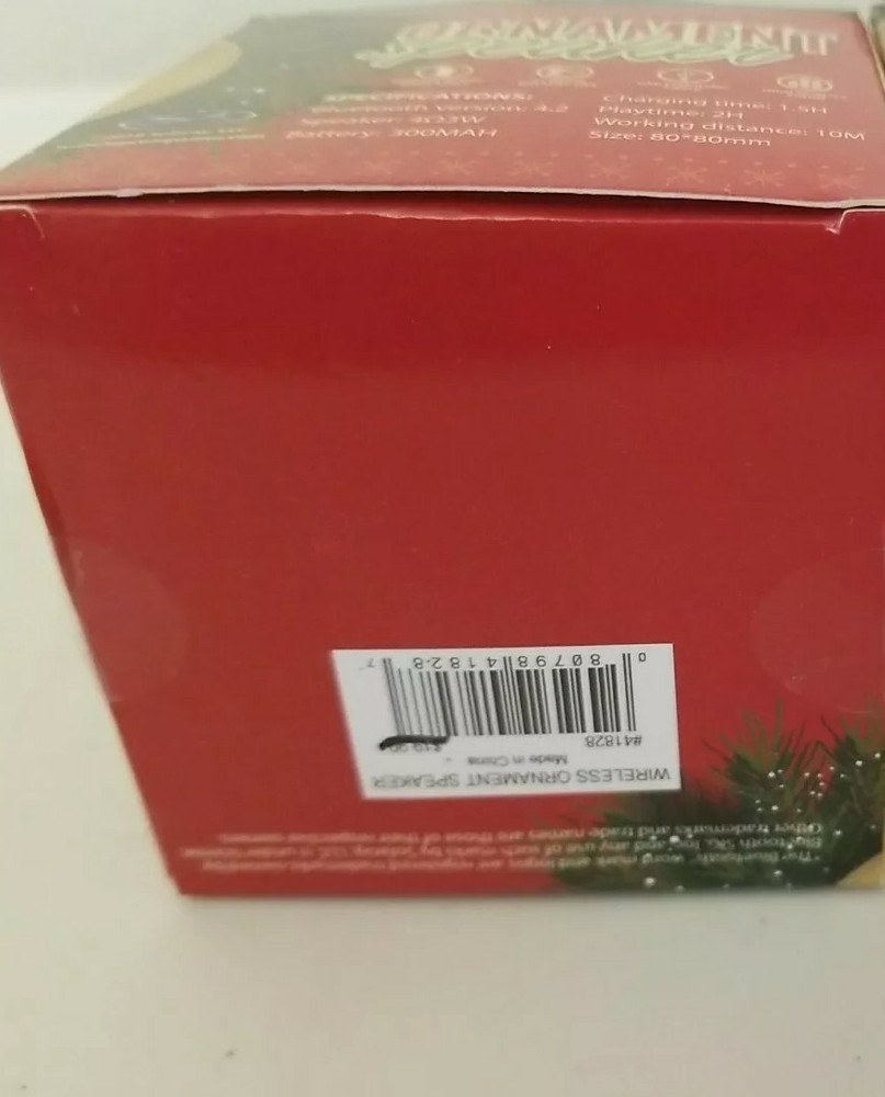 Christmas Ornament Silver Speaker Bluetooth Solaray 4.2 Wireless