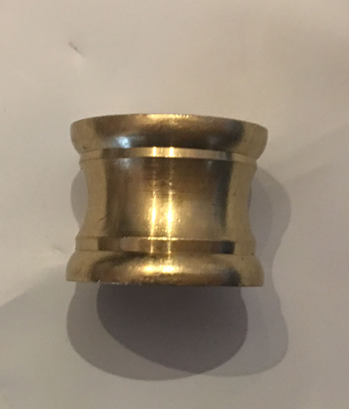 New Unfinished Brass Neck Coupling 1/8F x 1/4F (3/8" x 1/2" lamp pipe) Lamp Part