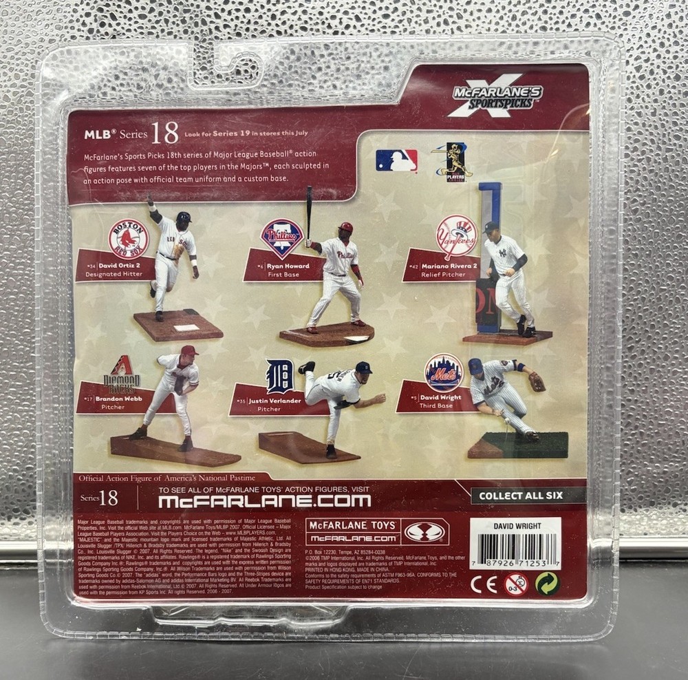 2007 McFarlane New York Mets David Wright Third Base Figure Sealed (Series 18)
