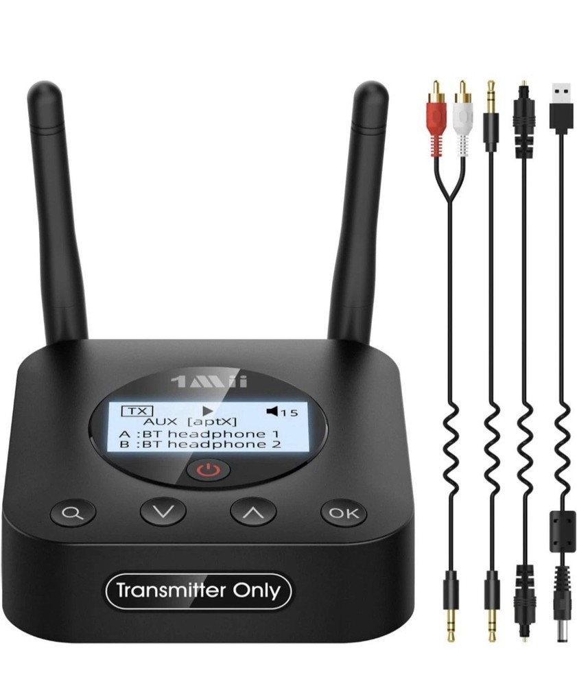 1Mii B06TX+ Bluetooth 5.3 Audio Transmitter for TV PC 2 Headphones AptX LL
