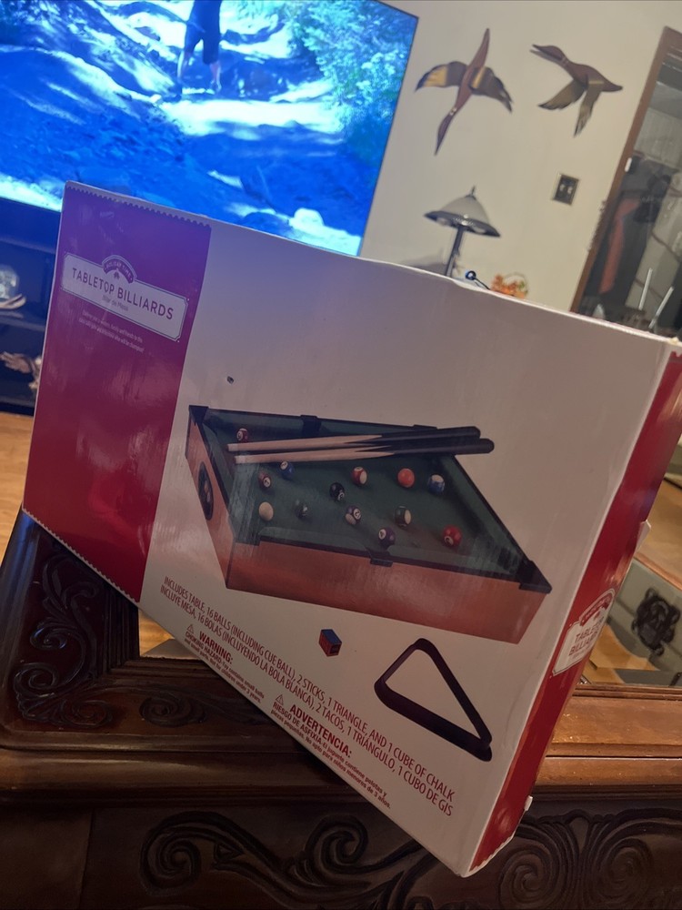 Tabletop Billiards Complete Portable Pool Table Set 20"x12"