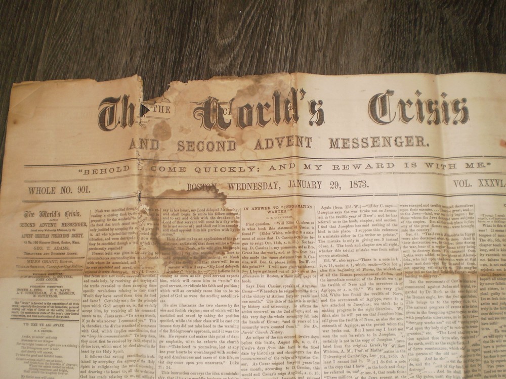 1873 Christian newspaper Second Advent messenger