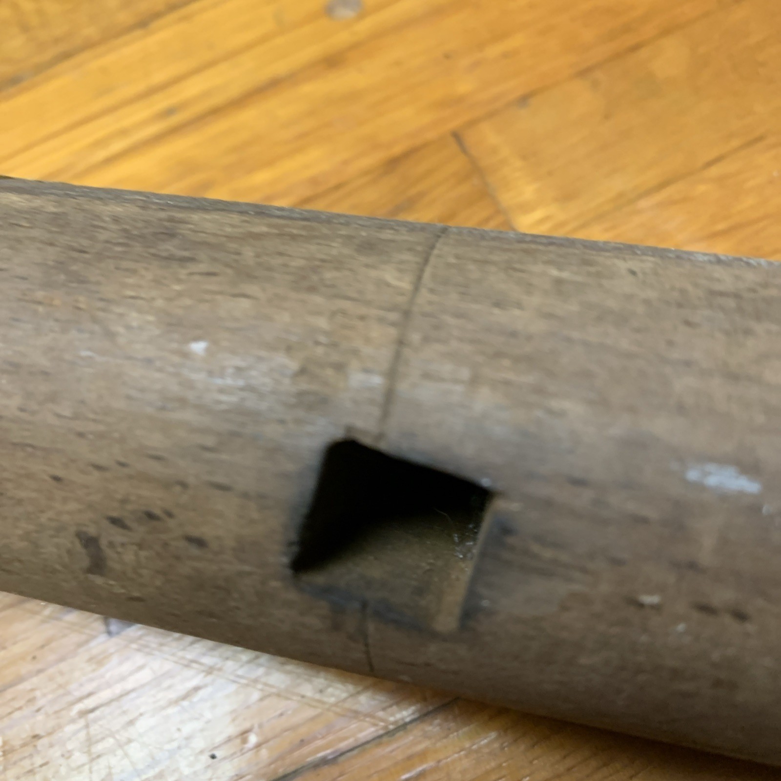 Vintage 14.5" Oak Wood Auger Tee Handle Replacement Square Hole