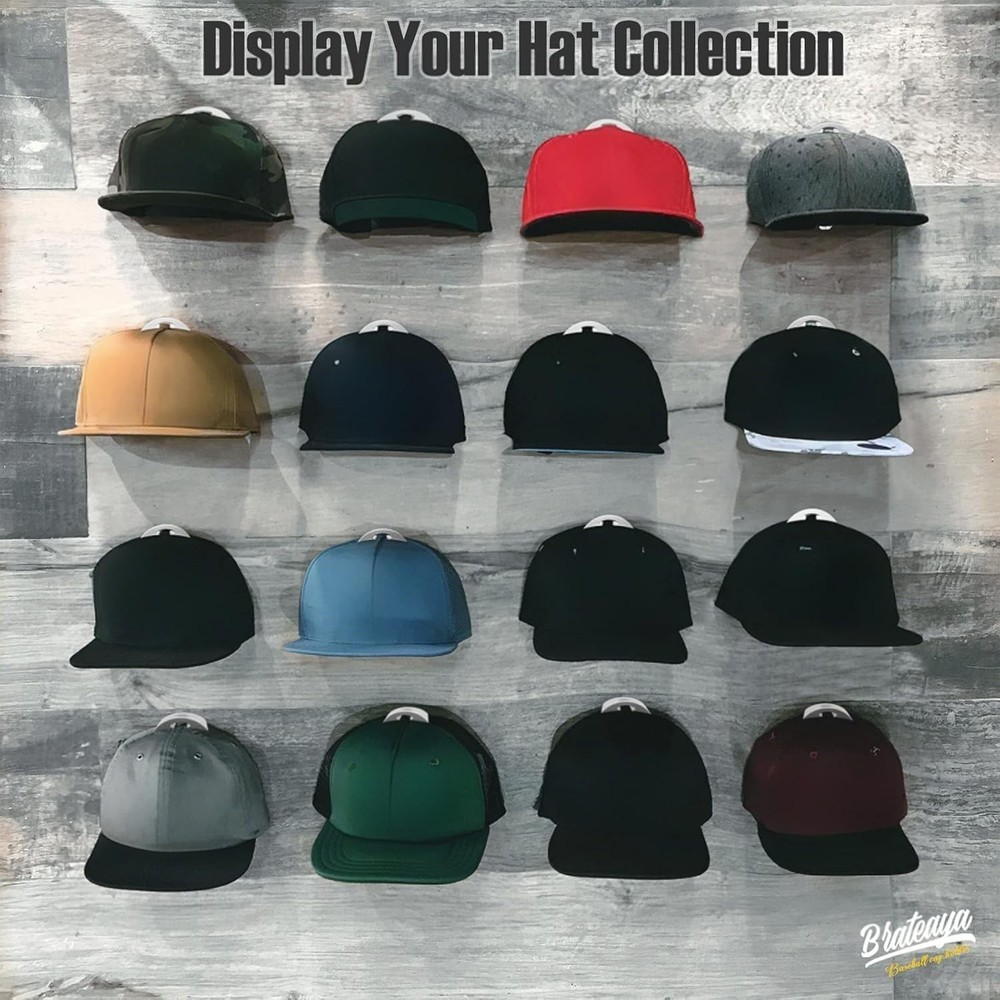 Hat Hooks for Baseball Caps Wall Mount (20 Pack), 2 Different Ways Hat Racks ...
