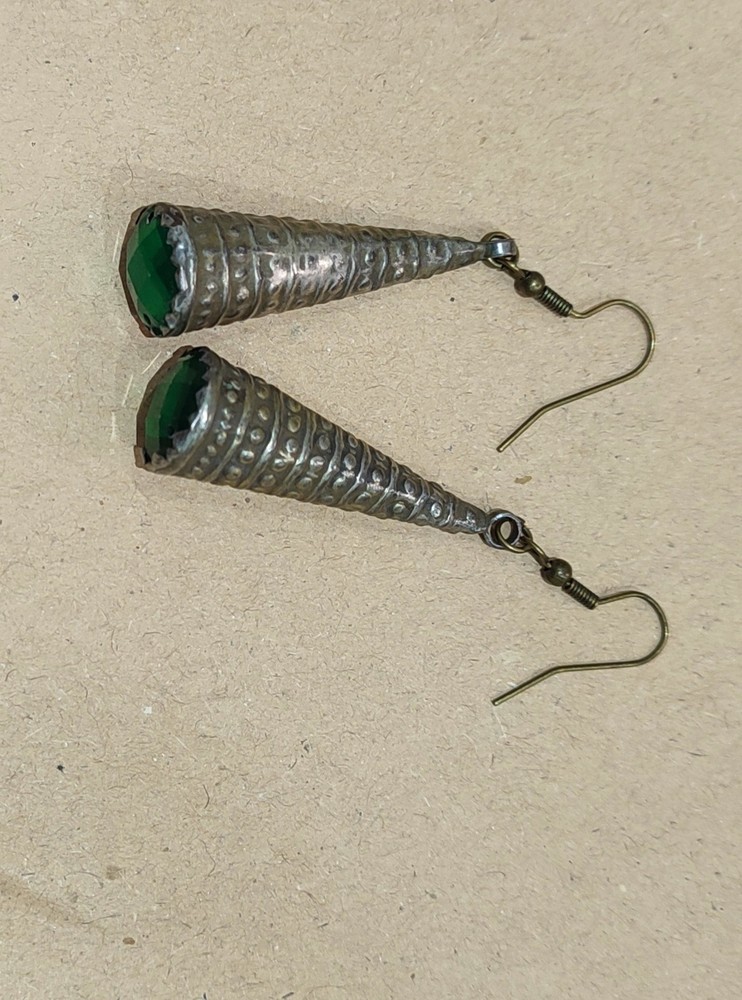 Moroccan ethnic berber silver earrings cones