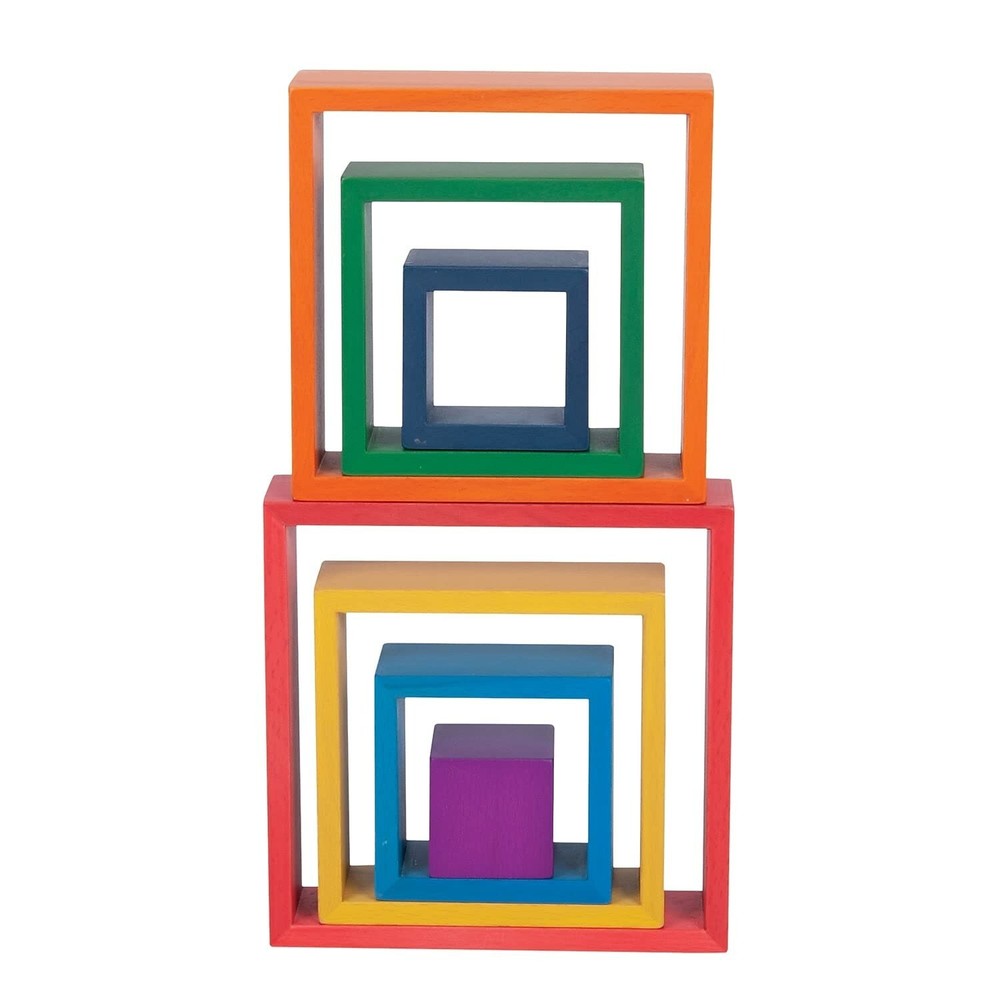 TickiT - 73416 Wooden Rainbow Architect Squares - Nesting Puzzle - Stacking B...