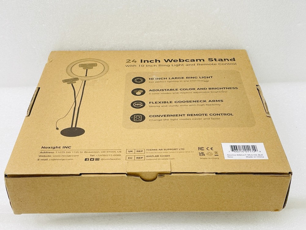 OPEN BOX - NexiGo 24 Inch Webcam Stand with Ring Light and Remote Control