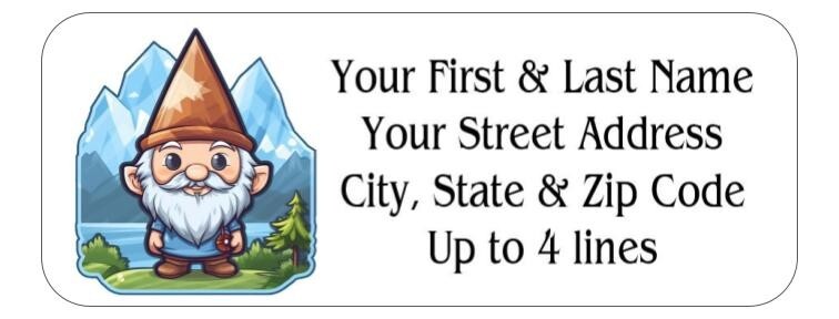 150 Chibi Gnome Mountains Mailing Return Address Labels Personalized