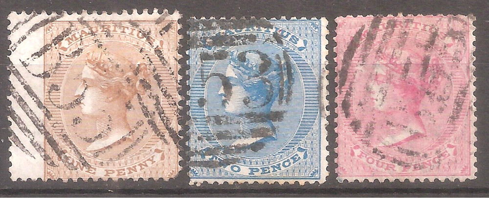 Mauritius   Sc # 32-33-35   used     CV $34   gtc7