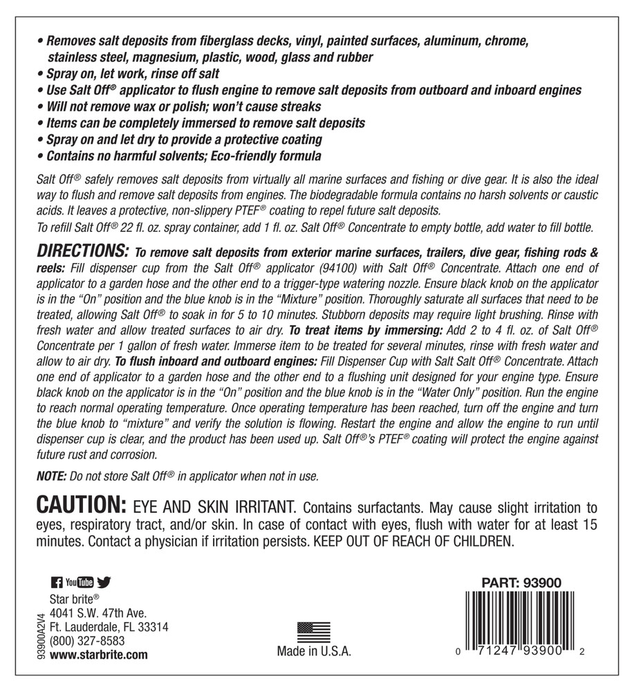 12 Pack Star Brite Salt Off Concentrate PTEF Protective Coating 32 oz - 93932