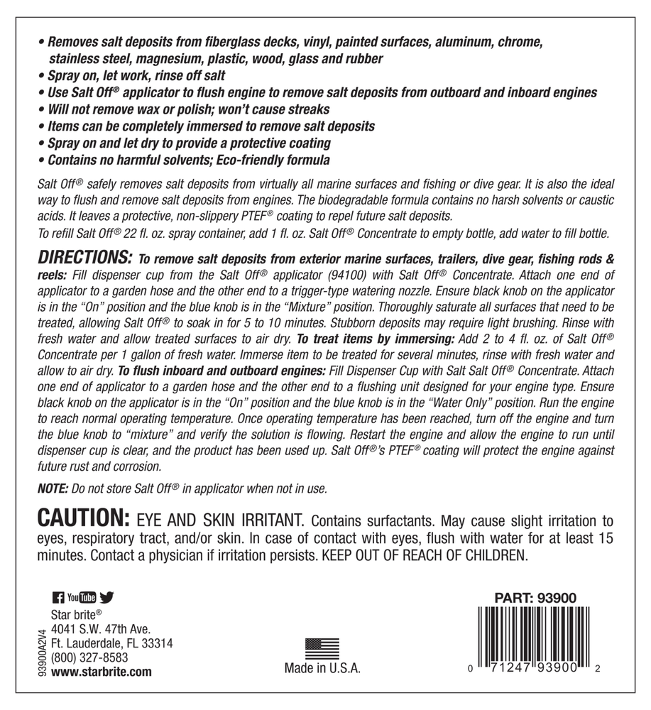 Star Brite Salt Off Concentrate With PTEF Protective Coating - 32 oz - 93932
