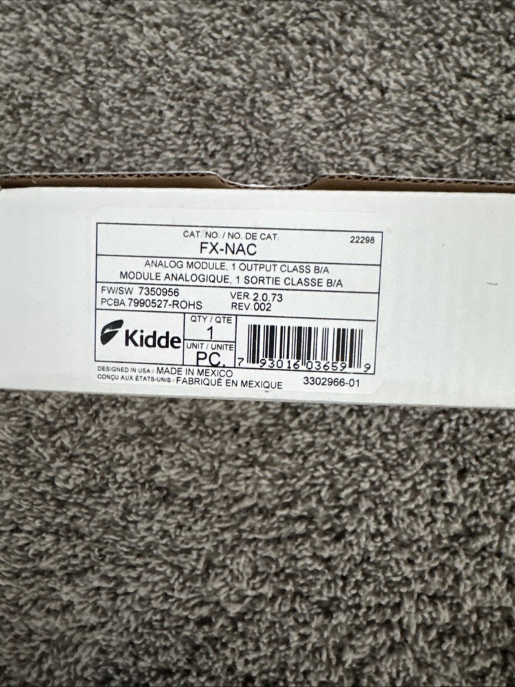 FX-NAC KIDDE ANALOG MODULE OUTPUT CLASS B/A BRAND NEW IN BOX