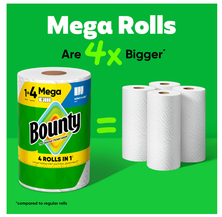 Select-A-Size White Paper Towels 6 Mega Rolls 164 Sheets Each