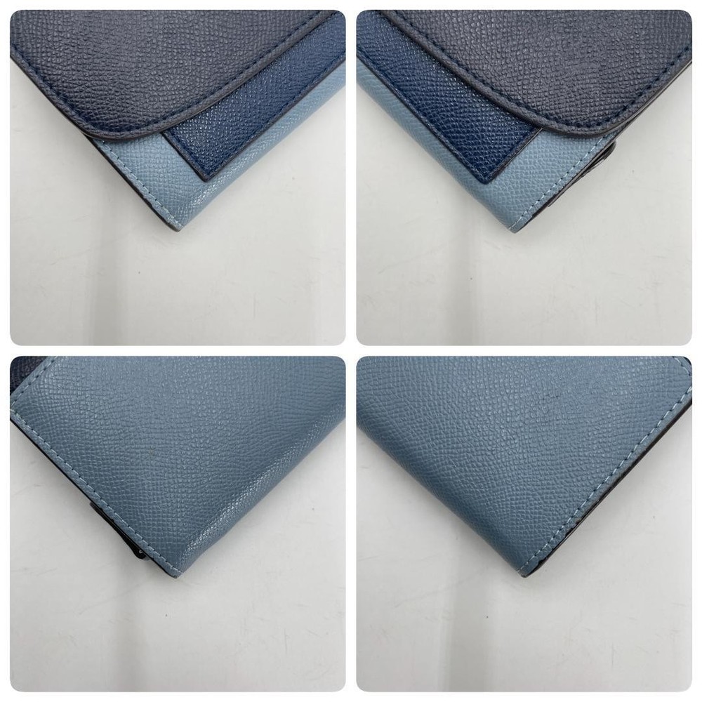 Authentic Coach Leather Long Wallet, Blue