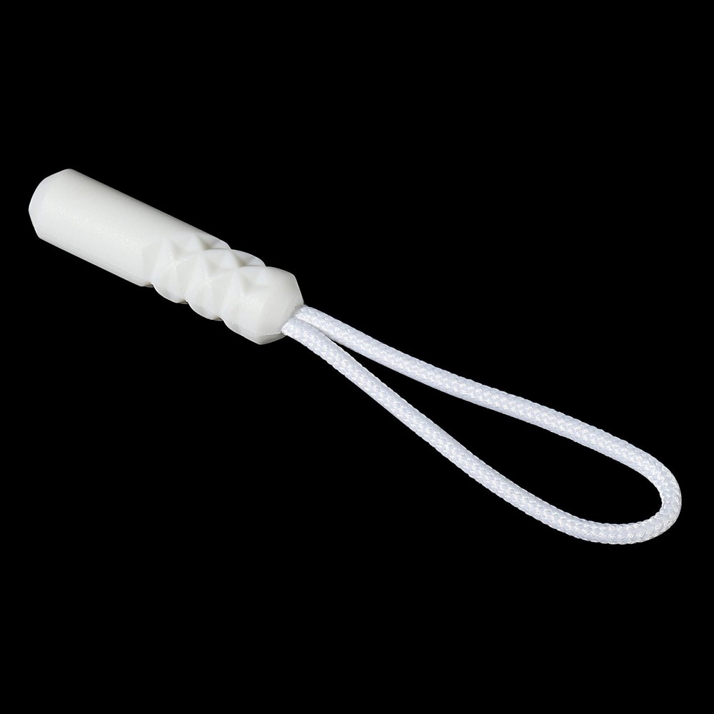 Zipper Pulls Extension Handle Cord, 10 Pack Plastic Cylindrical Head, White
