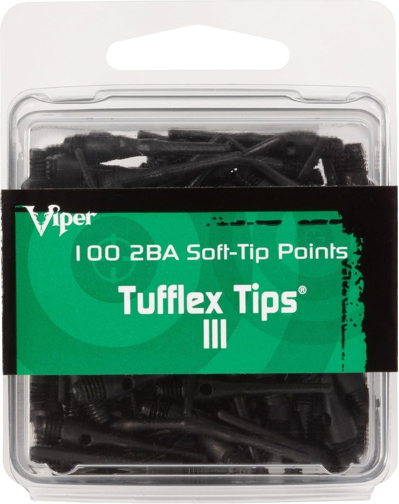 Tufflex III 2BA Soft Tip Dart Points Durable Replacement Tips 100 Packs Set