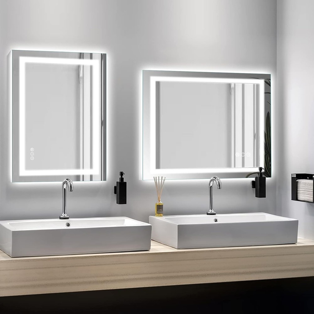 20x28" LED Bathroom Mirror Lighted Vanity Wall Mirror, Horizontal and Vertical