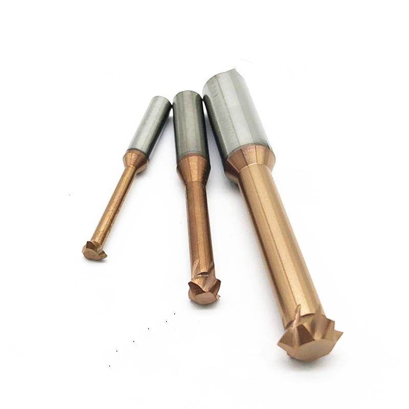 KLOT TiCN Coated Solid Carbide MICRO Front&Back Chamfer Cutter End Mill 3mm-12mm