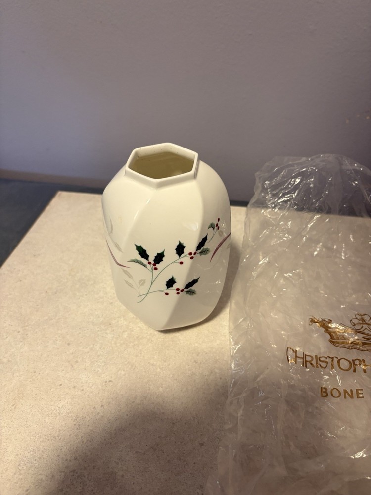 Christopher Stuart Holiday Splendor Bone China Vase