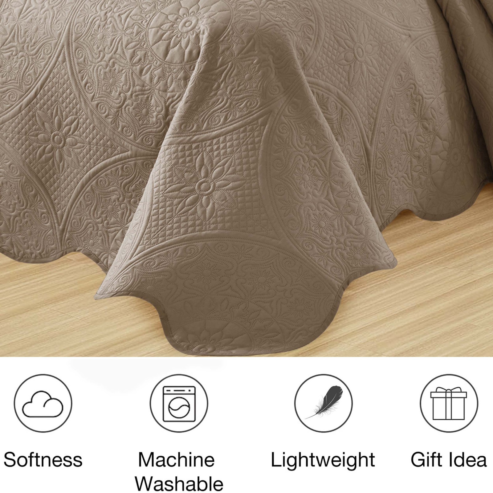 Ultra Soft Quilt Bedspread Set Reversible Coverlet Bedding Throw Twin Queen King