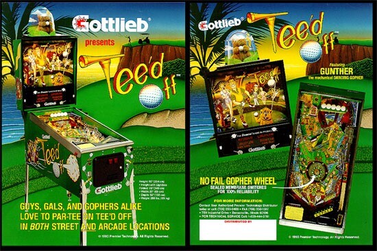 Teed Off Pinball Golf Theme Flyer D / Original Brochure