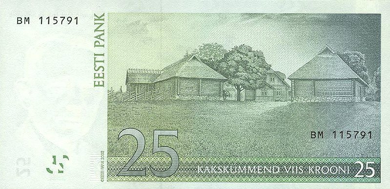 ESTONIA - 25 krooni 2007 uncirculated banknote