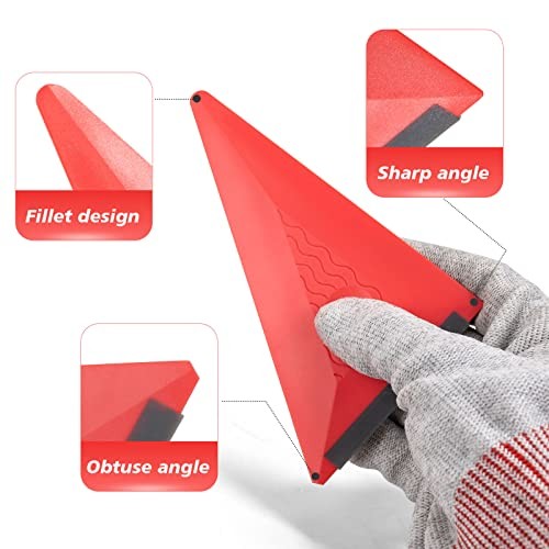 3 PCS Window Tint Triangle Squeegee with Silicone Edge, Different Hardness