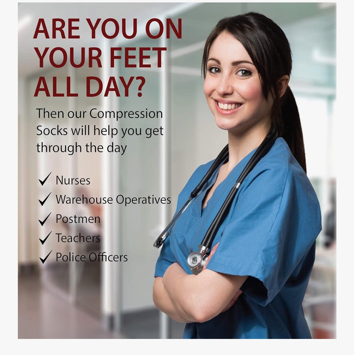 Compression Socks for Men and Women (Graduated Compression, Seamless Toe Seams)