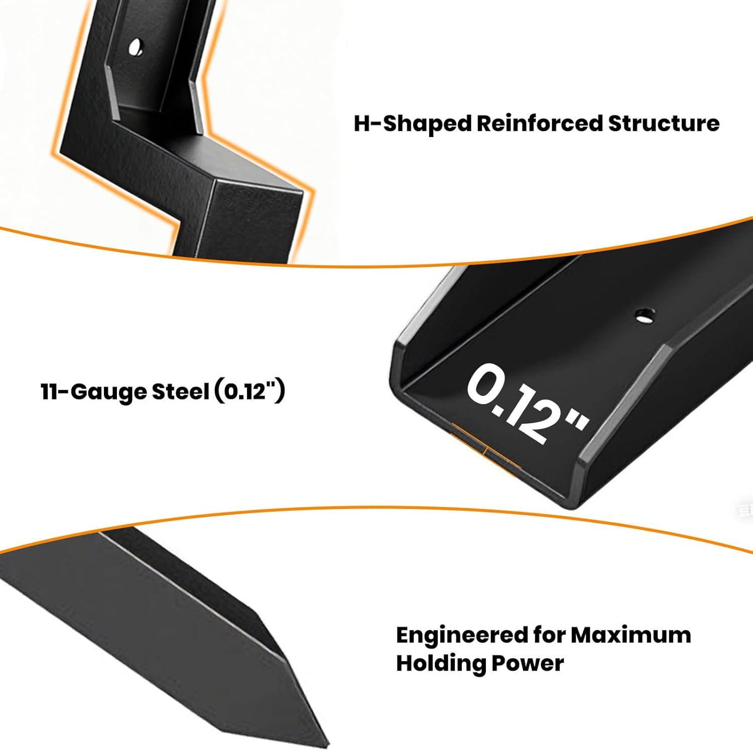 Fence Post Repair Kit,Heavy Duty 4X4/6X6 Fence Post Anchor Bracket for Leaning/B