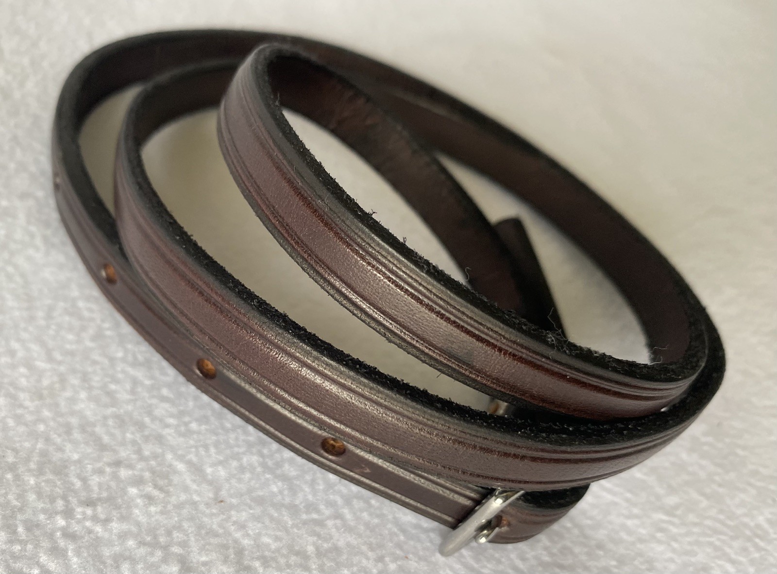 NEW Top Grain DARK Oil LEATHER Replacement Bridle THROATLATCH Strap 45"x 1/2"