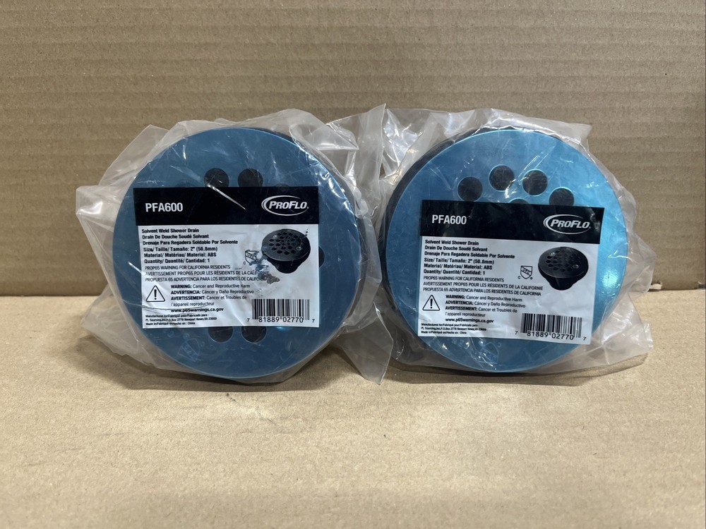 2 Pack Proflo Two-Piece Solvent Weld Shower Drain In Chrome PFA600 - 2 Pack