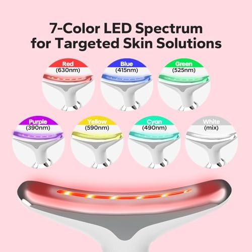 Face and Neck Massager Tool with Red Light Therapy, LED Light Therapy Device