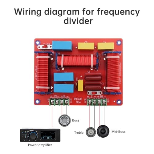 3 Way Crossover, 400W Adjustable 4-8 Ohm 3 Way One High & Two Low Frequency