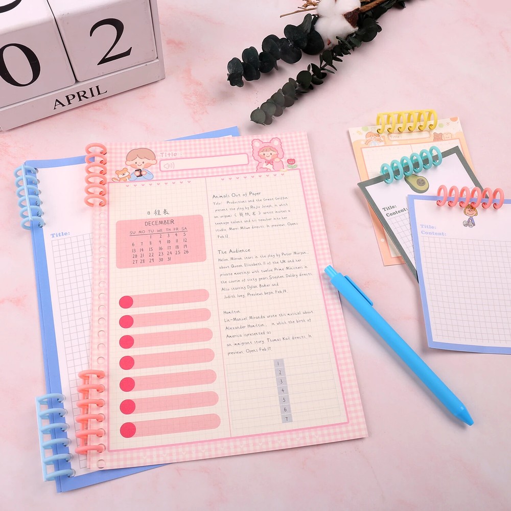 10pcs 30-Hole Loose Binders Ring Binding Spines Combs 85 Sheets Capacity