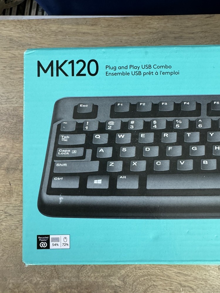 Logitech MK120 Wired USB Keyboard Mouse Desktop Combo Set