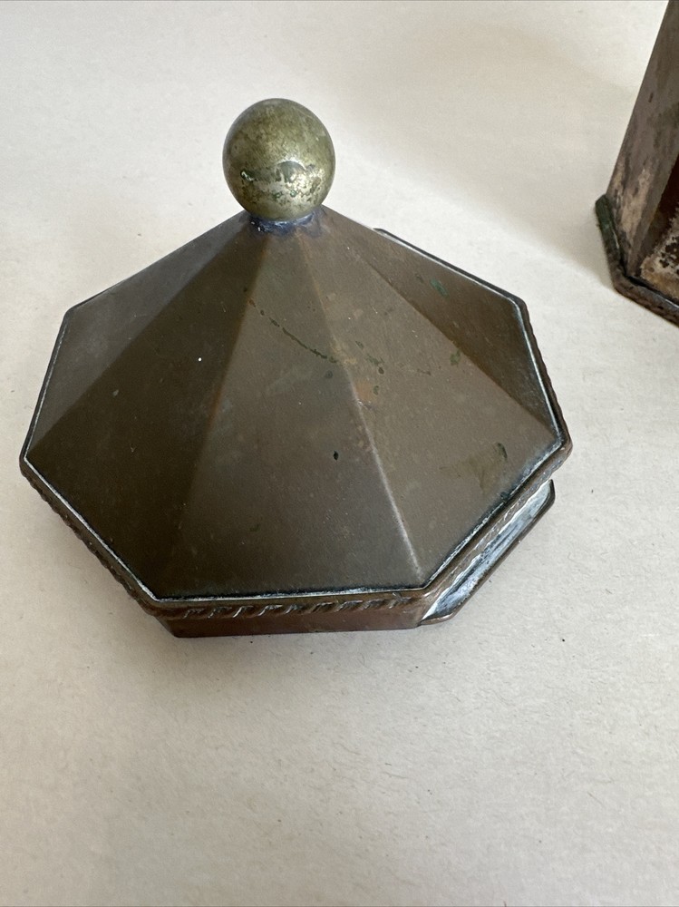 Silver Plated Octagon Lidded Canister with Unique Crest