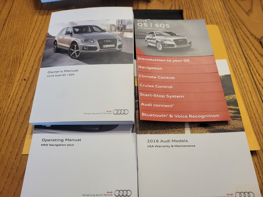 2016 AUDI Q5/SQ5  OWNERS MANUAL & CASE (QUICK REF, MMI, MAINT)