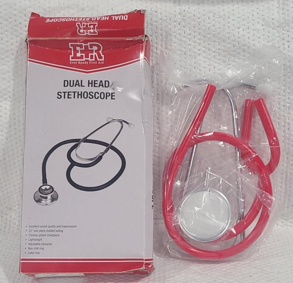 Ever Ready First Aid Dual Head Stethoscope - Red