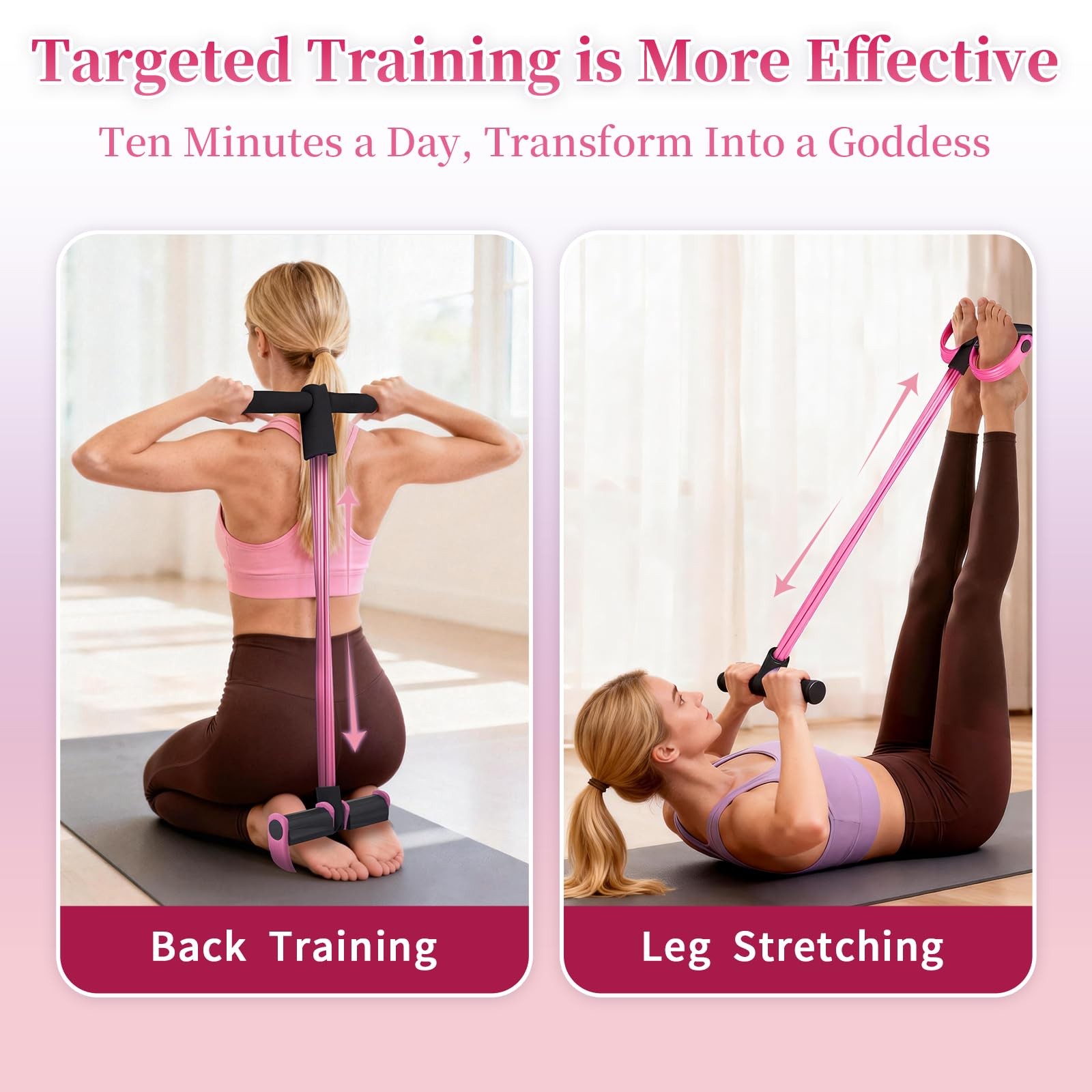 Multifunction Tension Rope, 6-Tube Elastic Yoga Pedal Puller Resistance Band,...