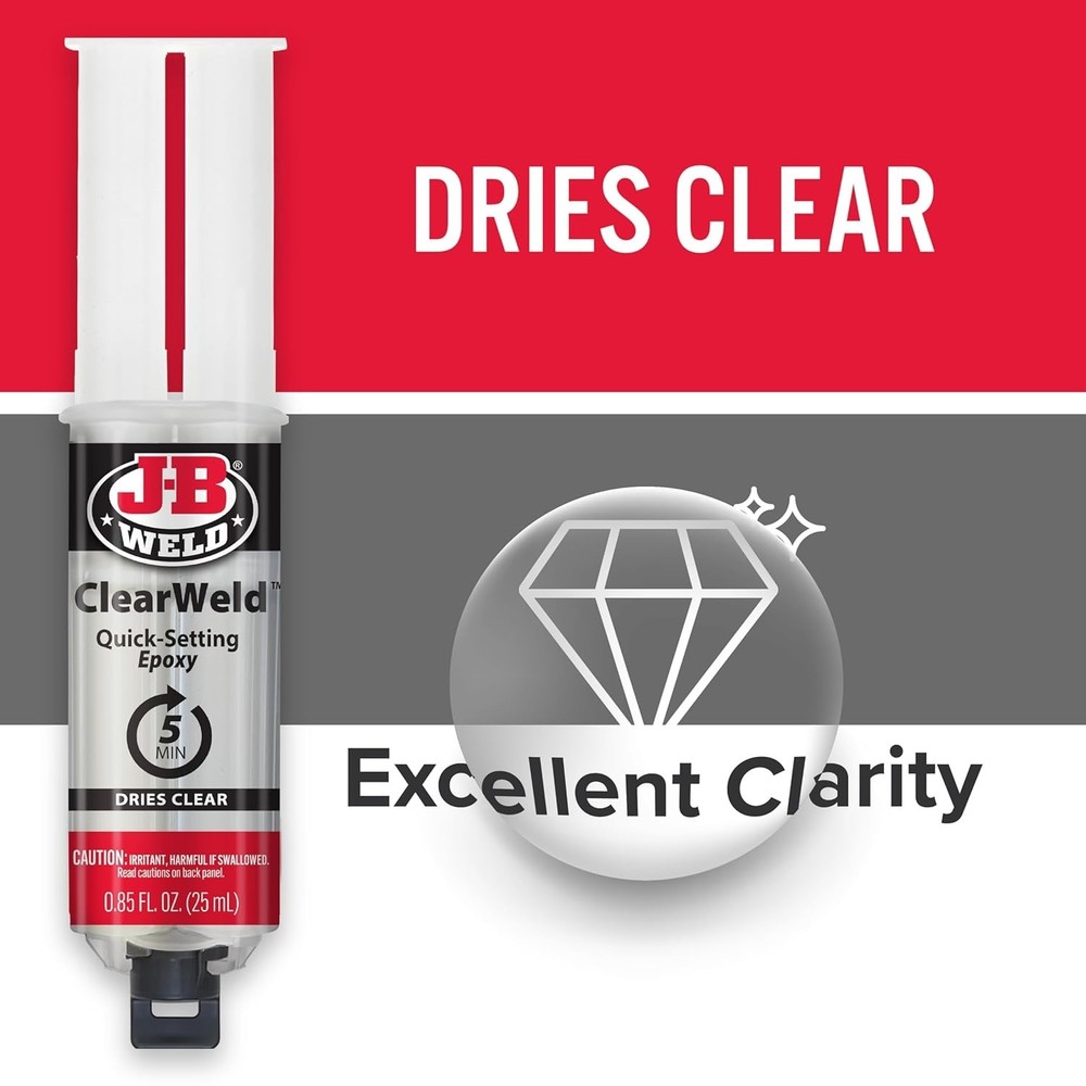 ClearWeld 5-Minute Epoxy 2-Pack - Strong, Water-Resistant Multi-Surface Adhesive