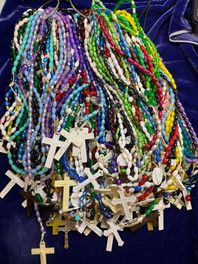 Bulk Lot of 10 Plastic Rosaries Assorted Colors