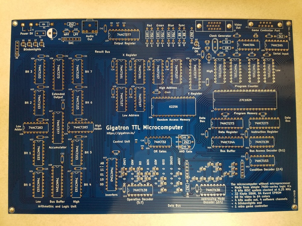 Gigatron TTL Microcomputer, DIY Hardware Project, PCB ONLY, US Seller