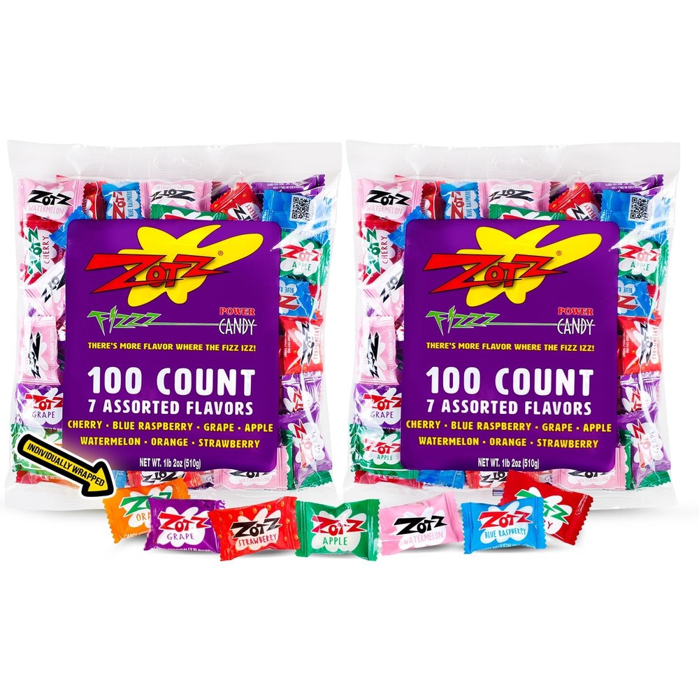 Zotz Fizzy Candy Assorted Flavors 200 Count